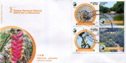 Lote 2022-24P, Colombia, 2022, 2 SPD-FDC, Parques Nacionales, National Park 12 Issue, Bird, Insect, Waterfall Petrogific - Colombie