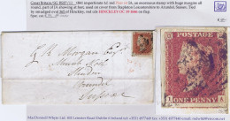 GB 1845 Imperf 1d Red Plate 64 IA, Huge Margins On 1846 Cover Stapleton To Arundel, Smudged "365" Numeral Of Hinckley - Covers & Documents