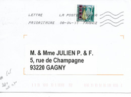 France THEME MUSIQUE : TROMPETTE / AA 505 De 2010 Obl. 2011 Sur Enveloppe Entière - Storia Postale