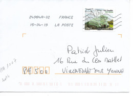 FRANCE TRAINS 2014 :   AA 1007 BB 9004 Les Landes Sur Petite Enveloppe Entière OBL.. 2019 - Covers & Documents
