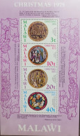 EL)1975 MALAWI, CHRISTMAS, MEDALLIONS, CASTLE WITH THE ADORATION OF THE THREE WISE MEN MORSE, THE CHRISTMAS TABLET "ENAM - Malawi (1964-...)