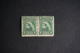 (T7) Newfoundland Canada 1897 QV (green 1c In Pair) - MNH - 1865-1902