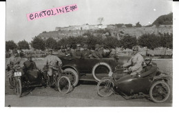 Militare Foto Di Militari Su Sidecar Moto Auto Bicicletta Multipla D'epoca Animatissima Primi 900 (v.retro/10,30x16 Cm.) - Other & Unclassified