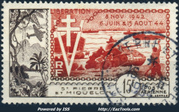 SAINT PIERRE ET MIQUELON POSTE AERIENNE N° 22 AVEC OBLITERATION CHOISIE - Used Stamps