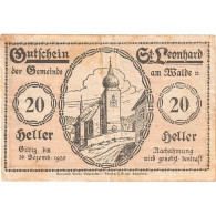 Autriche, St Leonhard, 20 Heller, Eglise, 1920, 1920-12-30, TTB, Mehl:FS 902a - Oesterreich