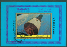 Manama 1972 Mi#MS217A First Manned Landing On The Moon MS CTO - Manama