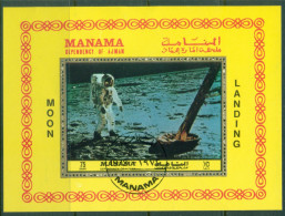 Manama 1972 Mi#MS215A First Manned Landing On The Moon MS CTO - Manama