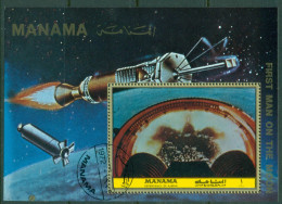 Manama 1972 Mi#MS216A First Manned Landing On The Moon MS CTO - Manama