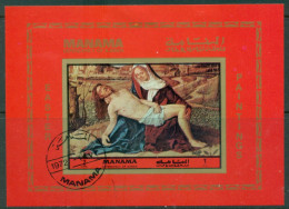 Manama 1972 Mi#MS210B Easter Paintings MS IMPERF CTO - Manama