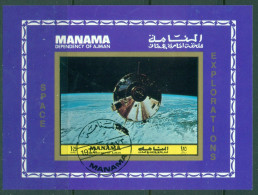 Manama 1972 Mi#MS206B Space Research MS IMPERF CTO - Manama