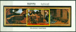 Manama 1972 Mi#MSA200B Paintings The Holy Scriptures MS IMPERF CTO - Manama