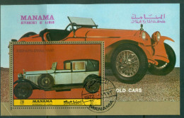 Manama 1972 Mi#MSD200A Automobiles From 1900-1927 MS CTO - Manama