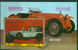 Manama 1972 Mi#MSD200B Automobiles From 1900-1927 MS IMPERF CTO - Manama