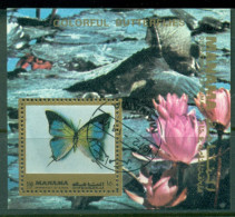 Manama 1972 Mi#MS224A Butterflies MS CTO - Manama