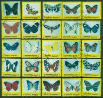 Manama 1972 Mi#941/1105/1117 Butterflies Yellow Frame CTO - Manama