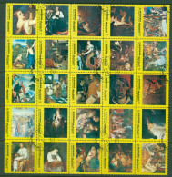 Manama 1972 Mi#958, 59, 60 Paintings Of European Masterpieces Yellow Frame CTO - Manama