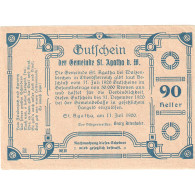 Autriche, St Agatha, 90 Heller, Portrait 1920-12-31, SUP+, Mehl:FS 877IIa1 - Oesterreich