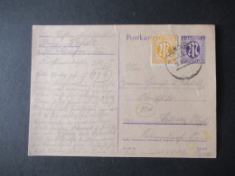 Bizone Am Post Ganzsache P903 Mit Tagesstempel München Und Zusatzfrankatur Nach Cham Gesendet - Lettres & Documents