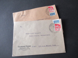 Bizone 1948 Bauten Nr.85 EF Und Notopfermarke Geschnitten Und Sonderstempel Oberstaufen Im Allgäu Und Tauberbischofsheim - Covers & Documents