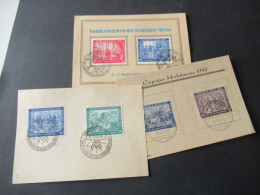 Gemeinschaftsausgabe Leipziger Messe 1947 Und 1948 / 3x Sonder PK / Sonderstempel - Briefe U. Dokumente