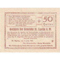 Autriche, St Agatha, 50 Heller, Lac, 1920, 1920-12-31, SUP+, Mehl:FS 877IIb2 - Oesterreich