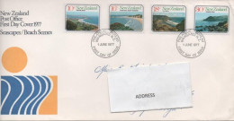 New Zealand 1977, Seascapes, Beach Scenes, Addressed  FDC - Cartas & Documentos