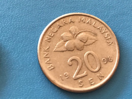 Münze Münzen Umlaufmünze Malaysia 20 Sen 1998 - Malasia