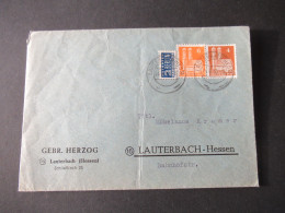 Bizone Bauten 1950 MiF Eg Und Wg Umschlag Gebr. Herzog Lauterbach (Hessen) Ortsbrief - Lettres & Documents