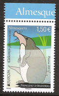 Andorre Français 2021 N° 859 ** Animaux, Espèce En Danger, Europa, Galemys Pyrenaicus, Desman Des Pyrénées, Rat, Taupe - Unused Stamps