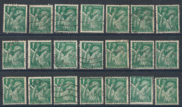 432 Iris 1f Vert - Lot De 21 Timbres (o) - 1939-44 Iris