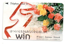 Rose Roses  Fleur Fleurs Flower Télécarte Japon Telefonkarte Phonecard (F 289) - Flores