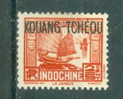 KOUANG-TCHEOU - N°99* MH Trace De Charnière SCAN DU VERSO. Timbres D'Indochine De 1931-39 Surchargés. - Ongebruikt