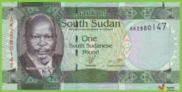 Voyo SOUTH SUDAN 1 South Sudanese Pound ND/2011 P5 B101a AK UNC - Sudán Del Sur