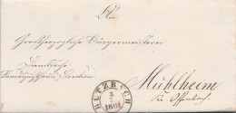 T & T Briefumschlag Butzbach 1861 Lk Wetteraukreis Nach Mühlheim Kr Offenbach - Brieven En Documenten