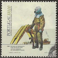 PORTUGAL 1985 Army Uniforms - 100e. - Engineer In Chemical Protection Suit, 1985, And Bridge-laying Armoured Car FU - Used Stamps