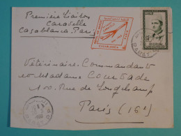 AH0 MAROC   BELLE  LETTRE  1960  1ER VOL  RABAT A PARIS FRANCE  +AFF. PLAISANT++ + - Lettres & Documents