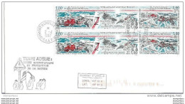 G 439 -Pli Terre Adélie 2.4.1997 - Affranchissement 2 X Triptyque 50e Anniv Des EPF - Cachet Protection De La Nature - Fauna Antártica