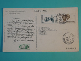 AH0 MADAGASCAR   BELLE CARTE IONYL 1955 TANA.  A BORDEAUX FRANCE+ZEBU +AFF. PLAISANT++ + - Brieven En Documenten