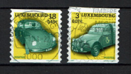 Luxembourg 2001 - YT 1487/1488 - Voiture Postale, Postal Service Cars - Self-Adhesive, Citroën, Volkswagen Kever - Used Stamps