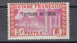 Inini, 1932 - Government House - 3 Fr. Value  MH (e-82) - Nuevos