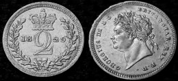 GREAT BRITAIN - 2 Pence - George IIII 1829- UNC-silver -KM# 684 - E. 1 1/2 - 2 Pence