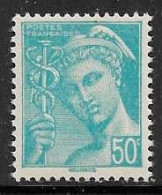 Yvert 549 50 C Turquoise - ** - 1938-42 Mercurius