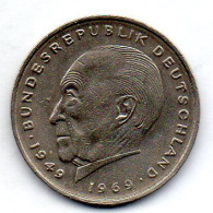 GERMANY - FEDERAL REPUBLIC, 2 Mark, Copper-Nickel, Year 1972-F, KM # 124 - 2 Marchi