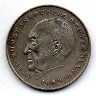 GERMANY - FEDERAL REPUBLIC, 2 Mark, Copper-Nickel, Year 1977-J, KM # 124 - 2 Marcos