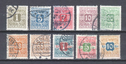 Denmark 1907 Verrechnungsmarken Mi 1-10X Canceled  - Dienstzegels