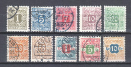 Denmark 1907 Verrechnungsmarken Mi 1-10X Canceled  - Officials