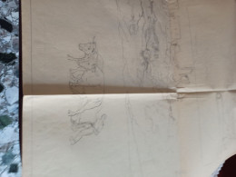 RARISSIMO GRANDE FOGLIO PROVA SCULTORE CIULLA GIROLAMO PIETRASANTA: CASTELLO PIETRAROSSA E BUOI CON ARATRO IN PRIMO PIA - Drawings