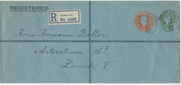 1909, EVII Compound Stamping 4d Orange And ½d Blue-green Large Stamped To Order Postal Stationery Registered Envelope (H - Brieven En Documenten