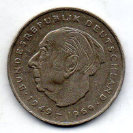 GERMANY - FEDERAL REPUBLIC, 2 Mark, Copper-Nickel, Year 1976-J, KM # 127 - 2 Mark