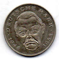 GERMANY - FEDERAL REPUBLIC, 2 Mark, Copper-Nickel, Year 1989-F, KM # 170 - 2 Mark